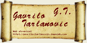 Gavrilo Tarlanović vizit kartica